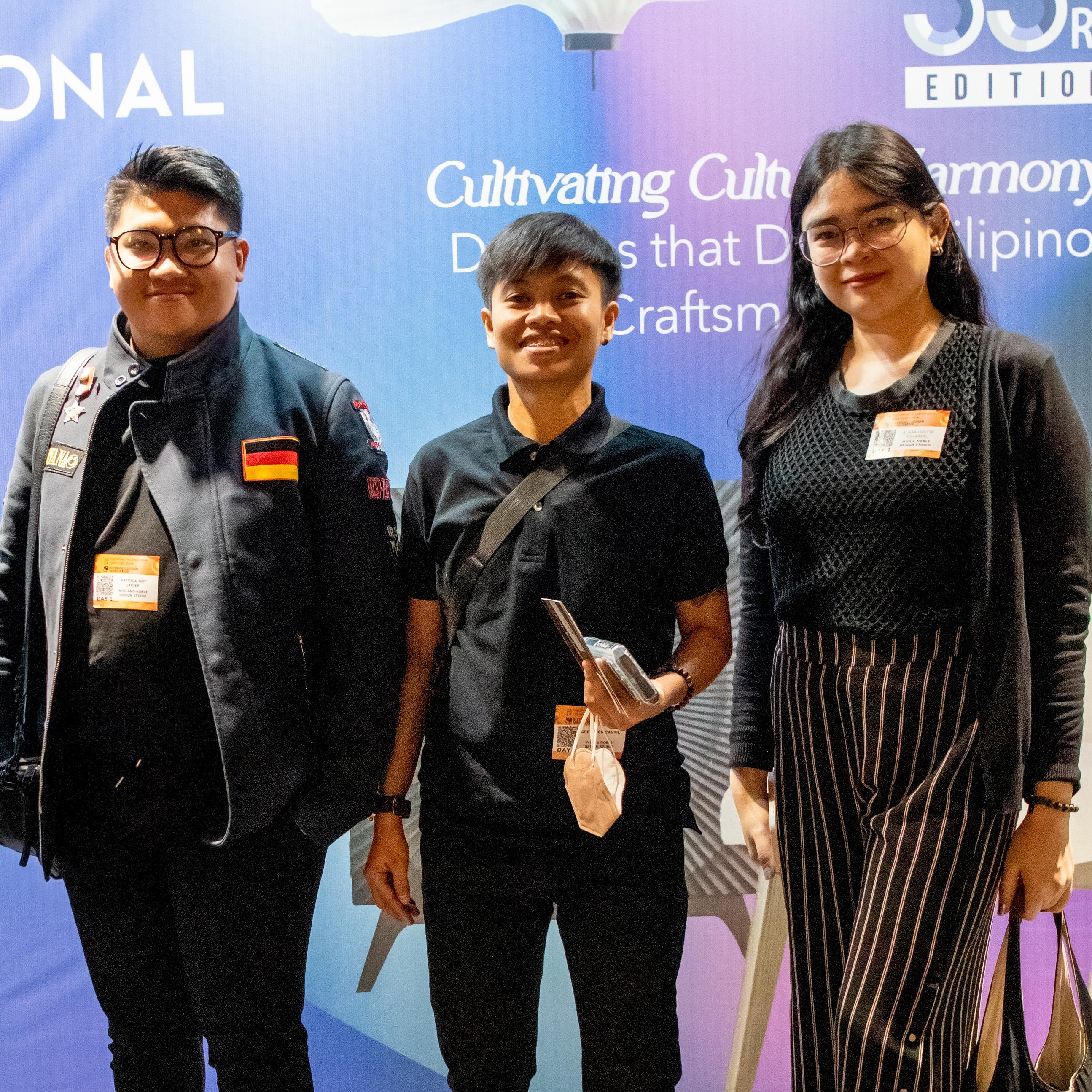 As part of the interior design community, IDr. Patrick Roy D. Javier, PIID, IDr. Gretch Cantil, and IDr. Lizette Villareal share a cheerful moment during the event.